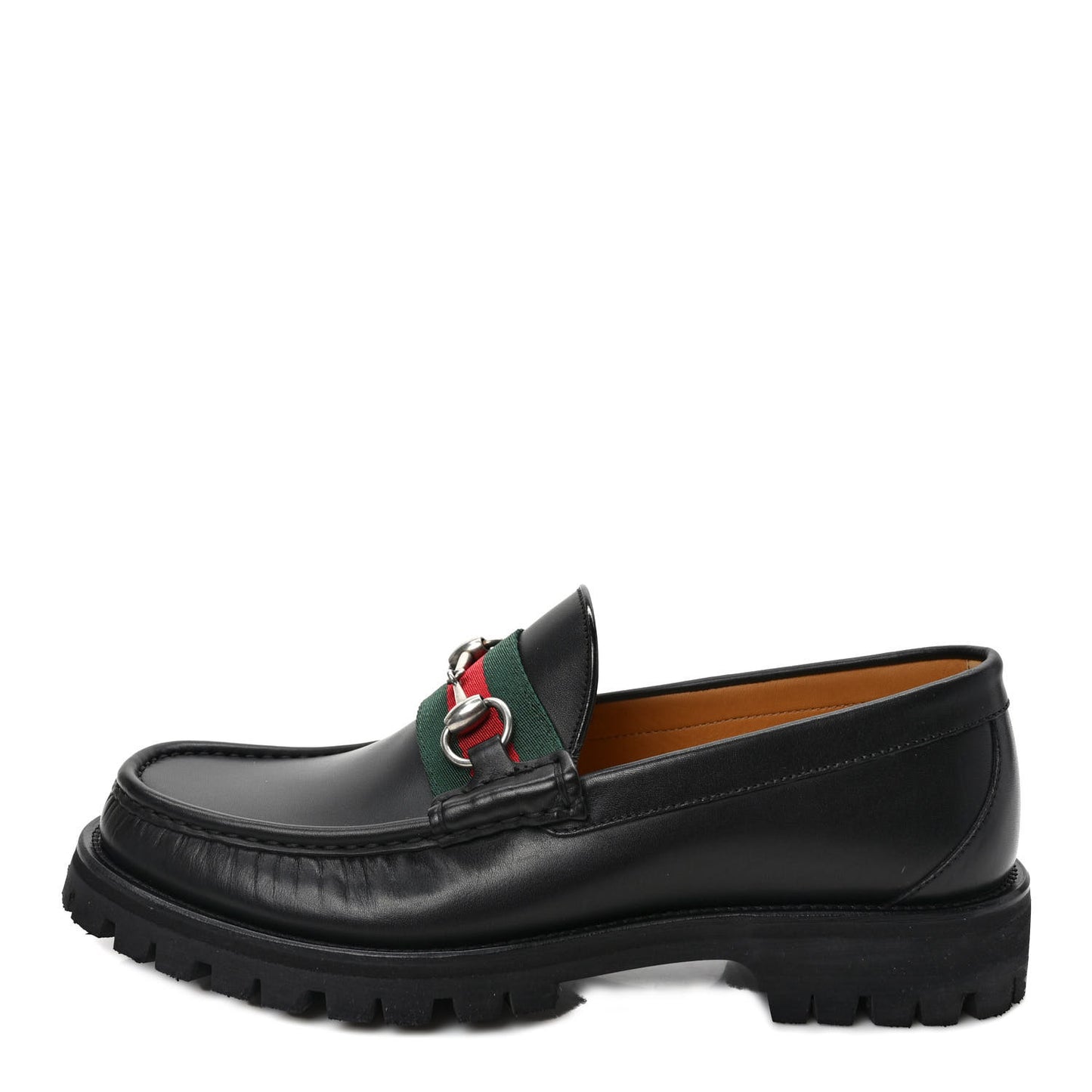 Cirano Lux Web Mens Horsebit Lug Sole Loafers 7.5 Black
