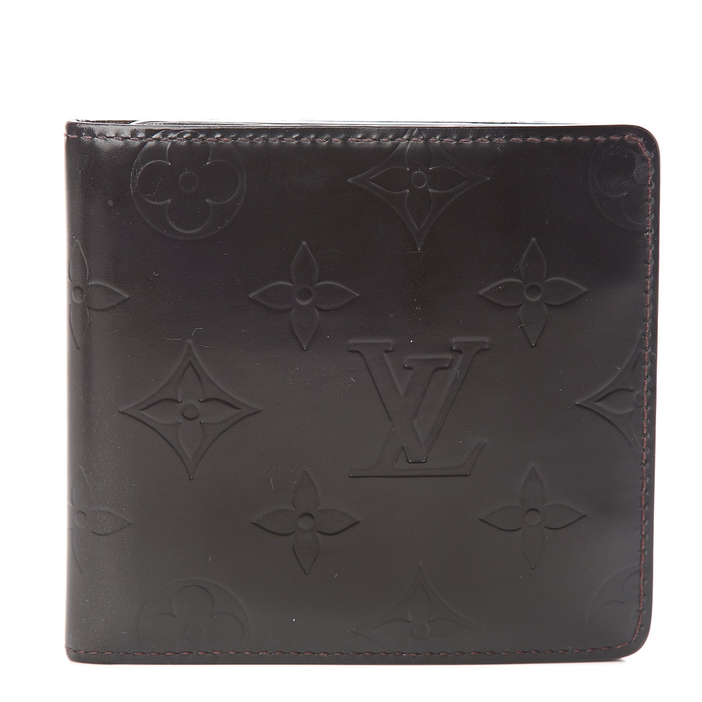 Monogram Glace Compact Wallet Cafe Brown
