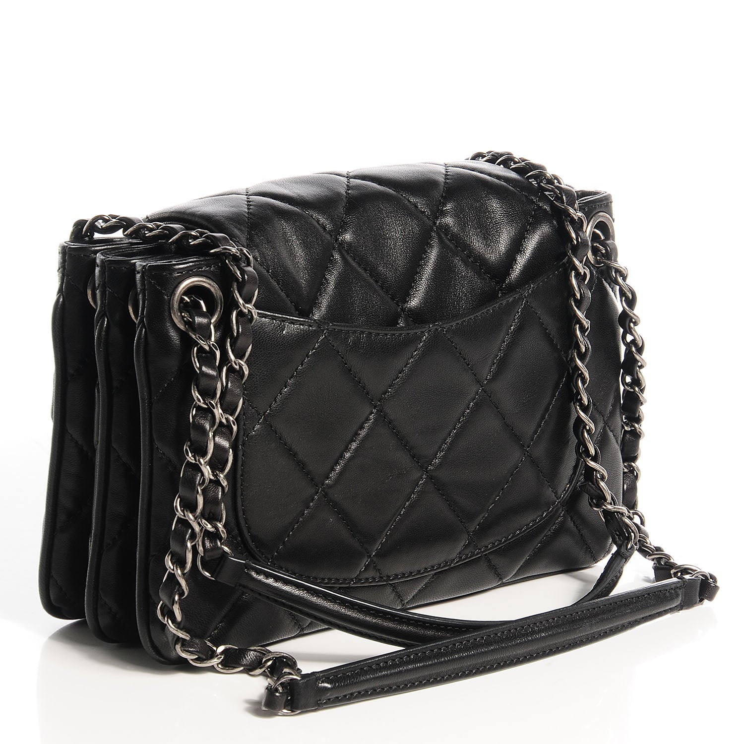 Chanel Lambskin Quilted 3 Flap Black 3 of 6