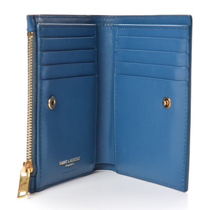Saint Laurent Calfskin Star Print Monogram Fragments Wallet Deep Sea 5 of 8