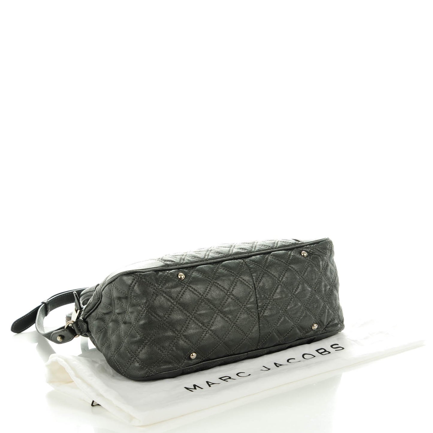 Metallic Lambskin Quilted Whitney Satchel Grey