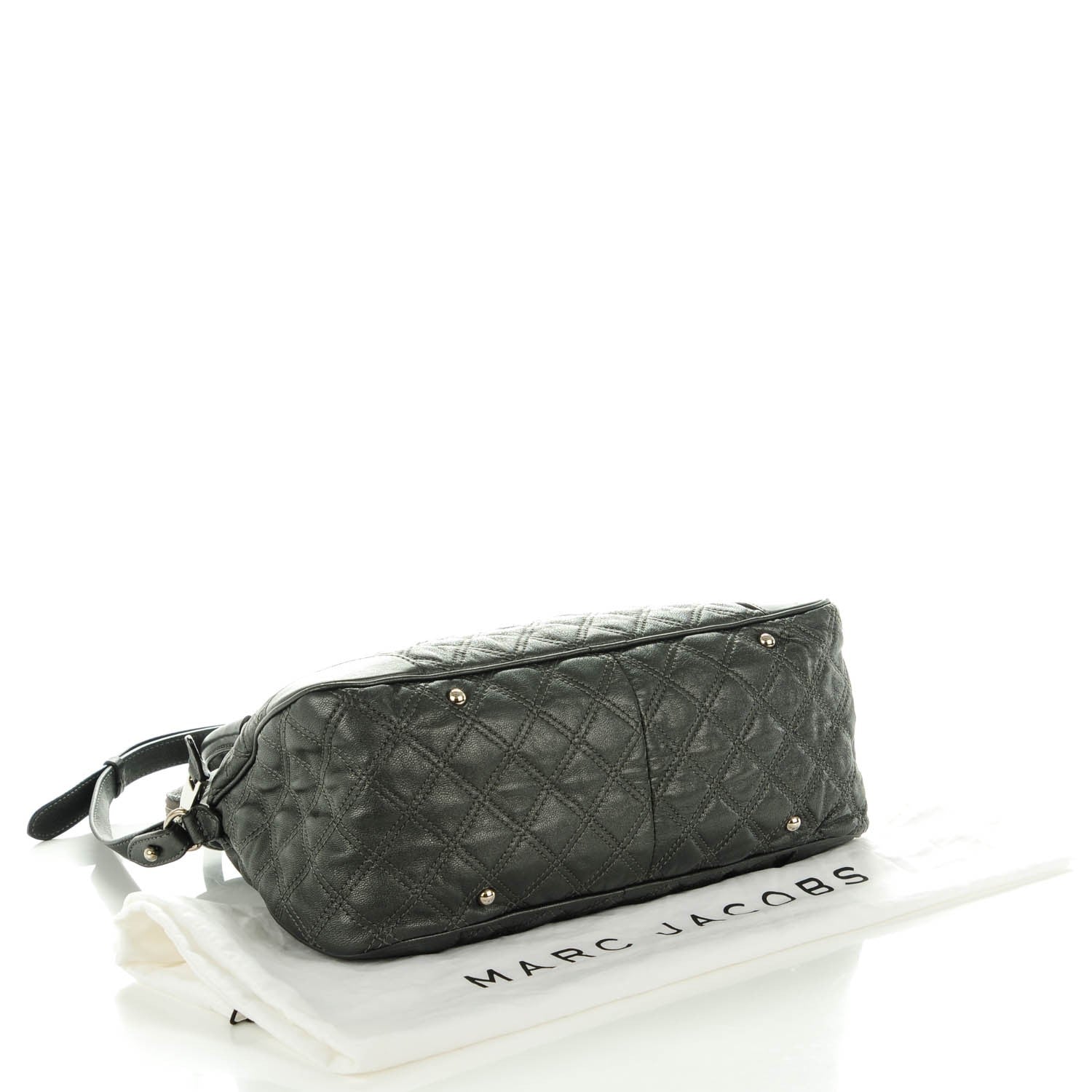 Marc Jacobs Metallic Lambskin Quilted Whitney Satchel Grey 4 of 9