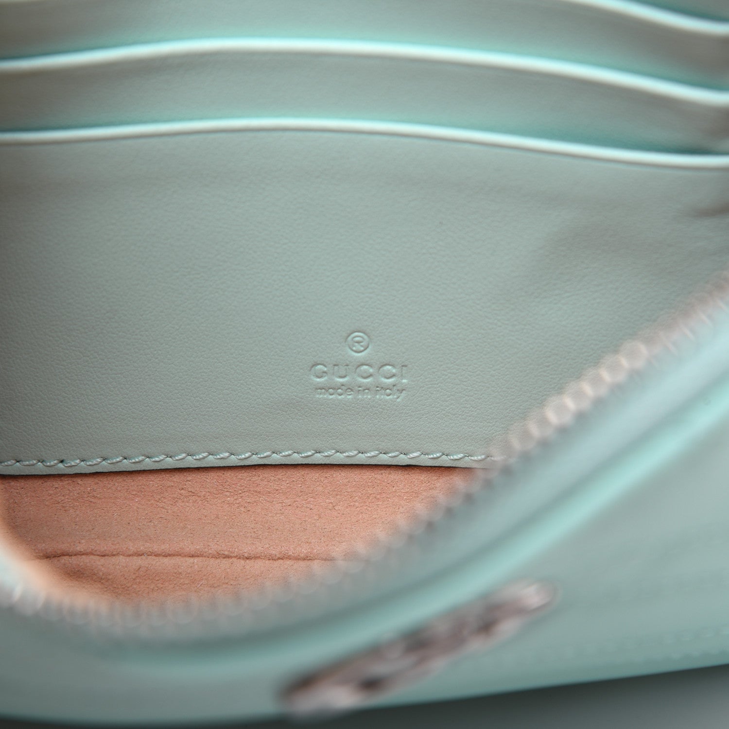 Gucci Calfskin Matelasse GG Marmont Wrist Wallet Water Green 8 of 12