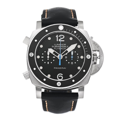 Panerai Titanium Calfskin 47mm Luminor Submersible Flyback Automatic Watch Black PAM00615 1 of 4