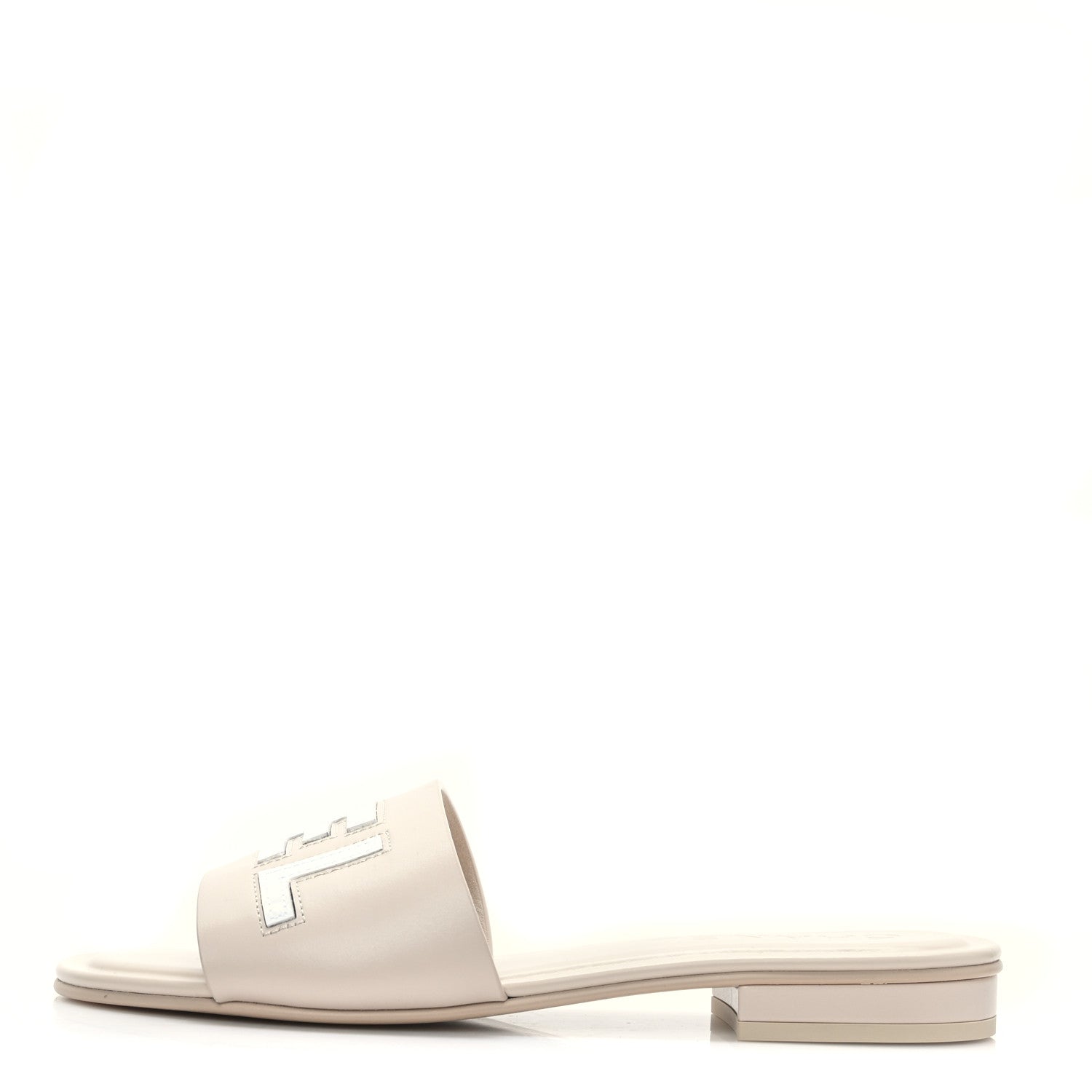 Chanel Calfskin Patent Calfskin Logo Mules 38 Ivory White 1 of 8