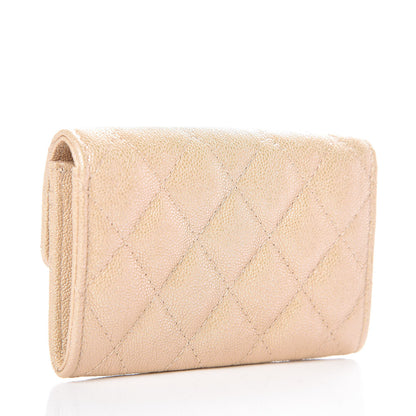 Chanel Iridescent Caviar Quilted Flap Card Holder Beige 3 of 9