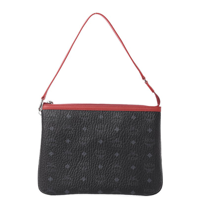 MCM Visetos Leopard Print Pochette Black Red 1 of 10
