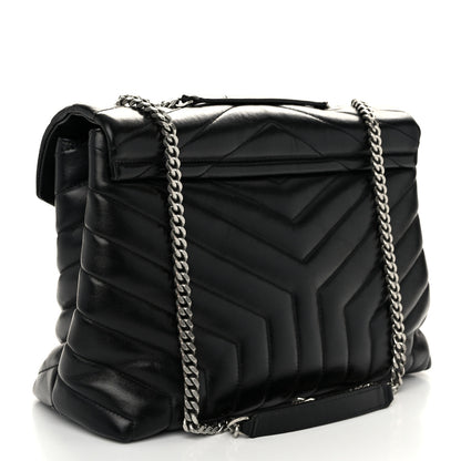 Saint Laurent Calfskin Y Quilted Monogram Medium Loulou Chain Satchel Black 3 of 10