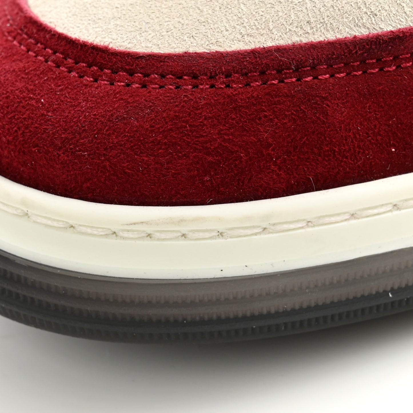 Suede Kidskin Womens CC Sneakers 38.5 Burgundy White