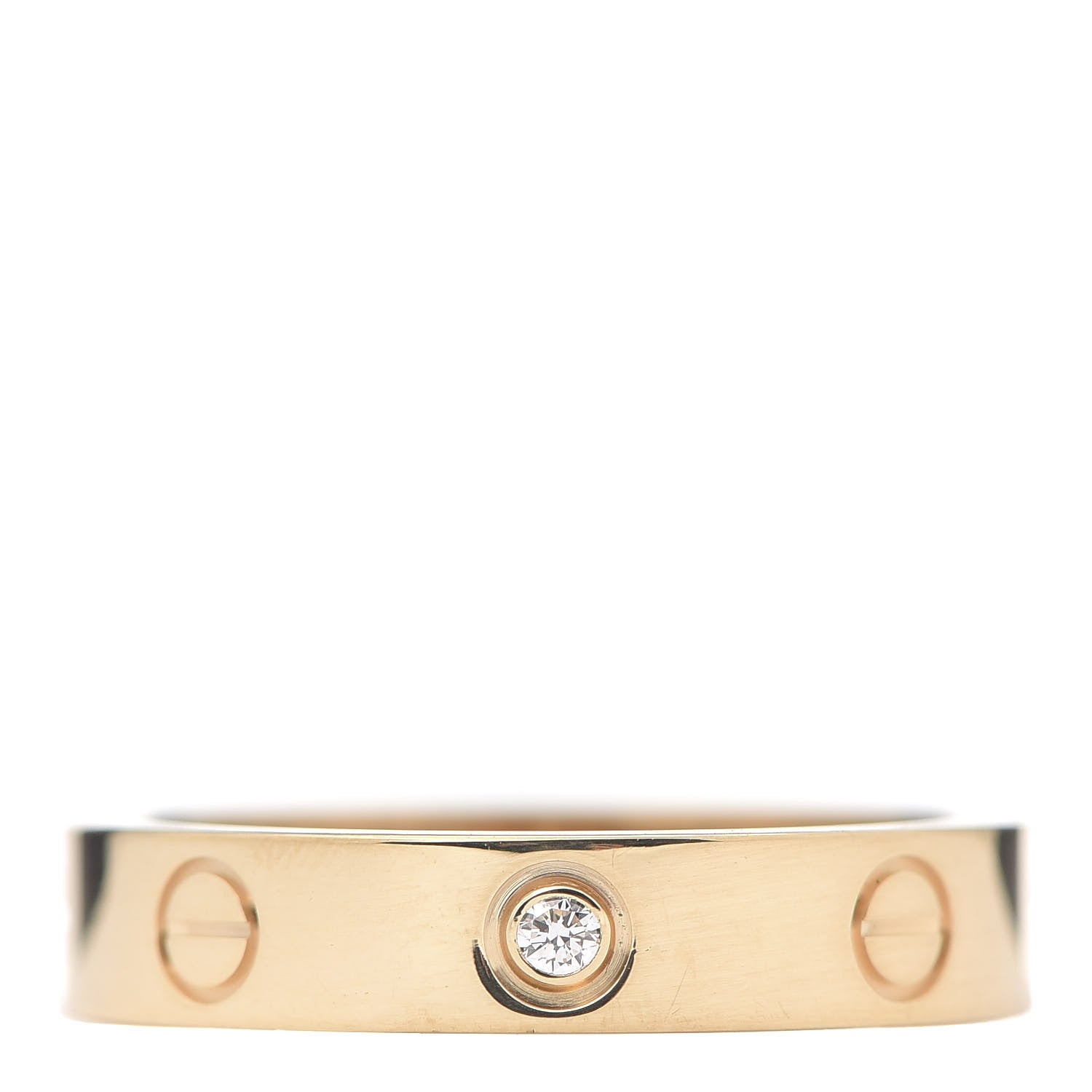 Cartier 18K Yellow Gold Diamond 4mm LOVE Wedding Band Ring 53 6.25 1 of 4