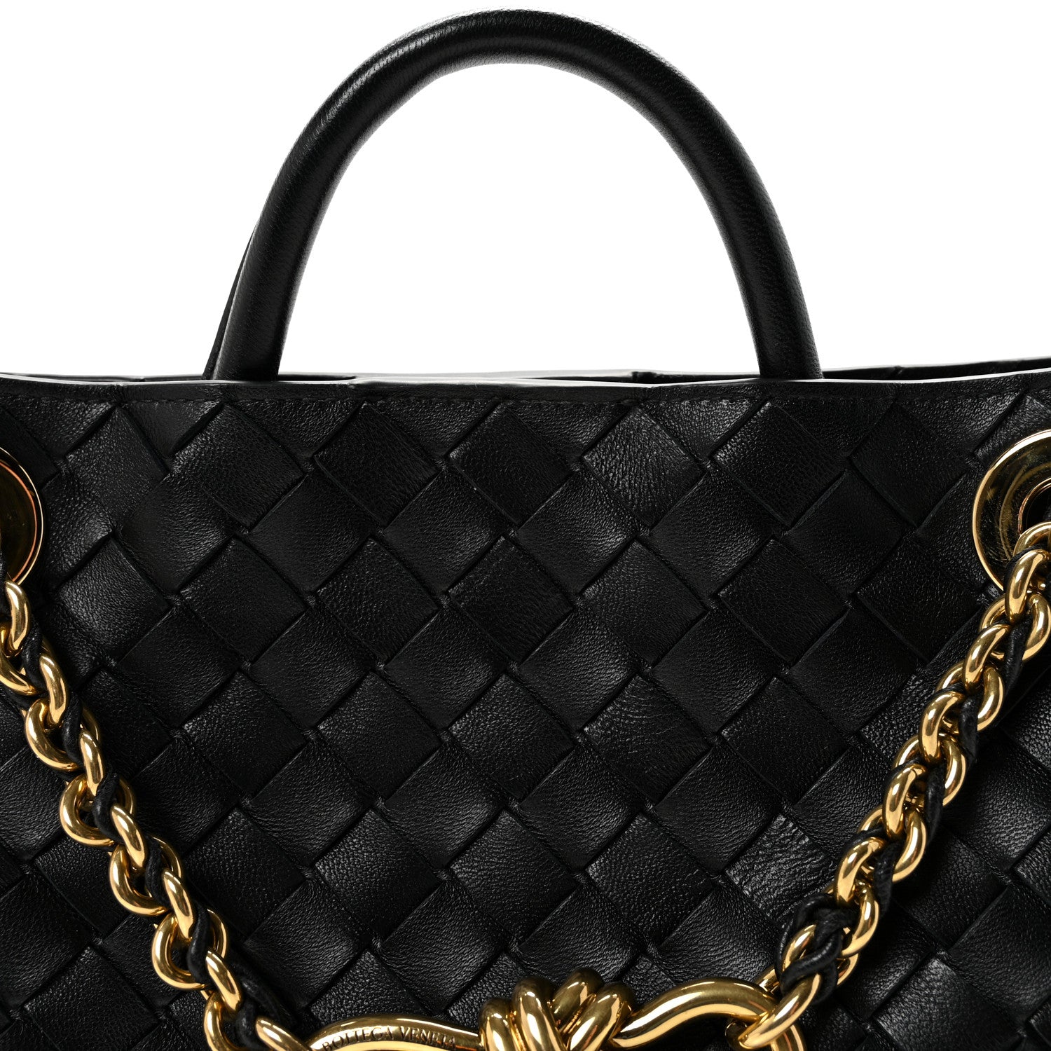 Bottega Veneta Nappa Intrecciato Small Andiamo With Chain Shoulder Bag Black 7 of 9