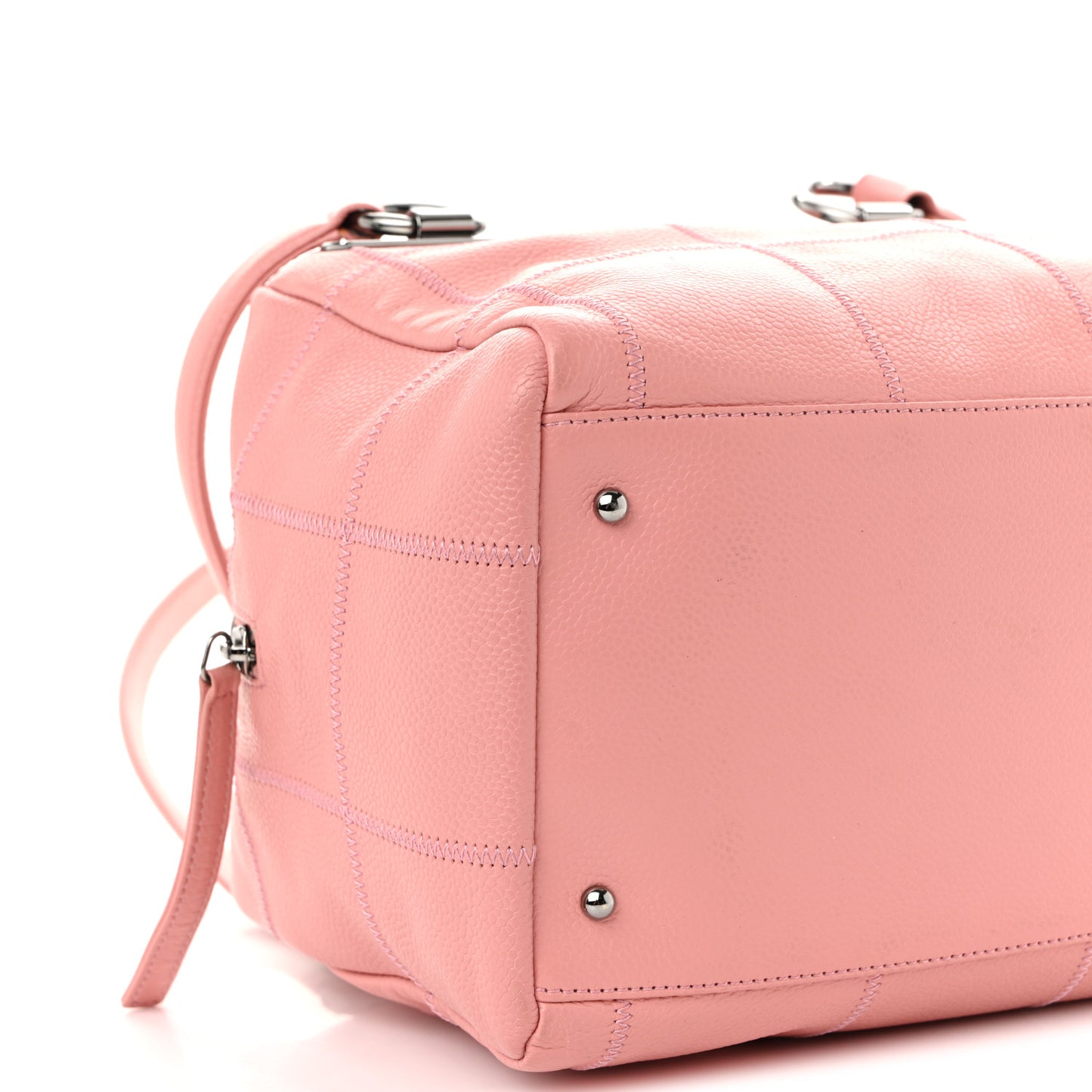 Caviar Square Stitched Bowler Pink