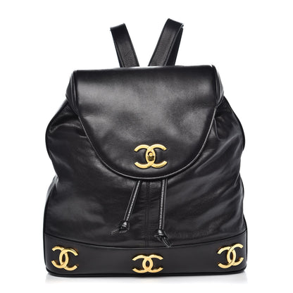 Chanel Lambskin CC Backpack Black 1 of 10