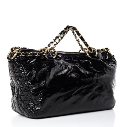 Chanel Vinyl Medium Rock and Chain Bowler Black 3 of 12