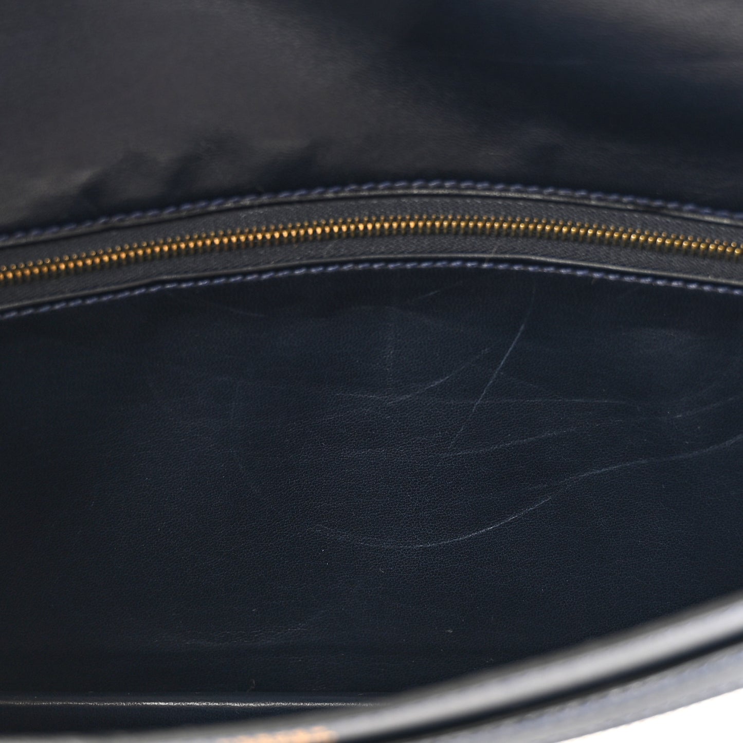 Toile Vache Calfskin Lydie Clutch Natural Bleu Marine