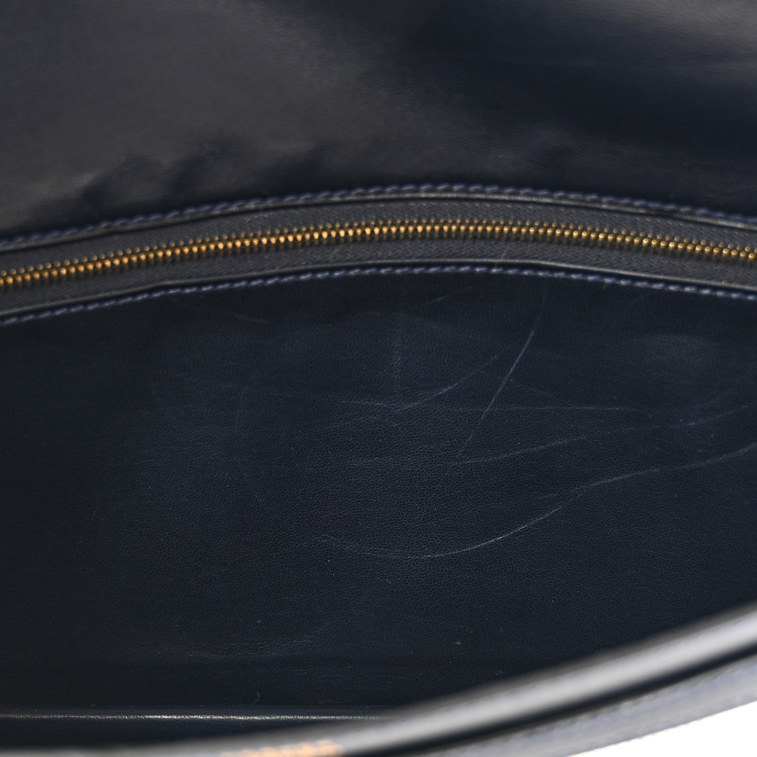 Hermes Toile Vache Calfskin Lydie Clutch Natural Bleu Marine 11 of 12