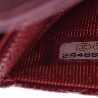 Chanel Iridescent Caviar Quilted Flap Card Holder Wallet Burgundy 7 of 9