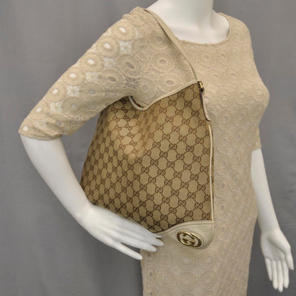 Gucci Monogram New Britt Medium Hobo Ivory 2 of 11