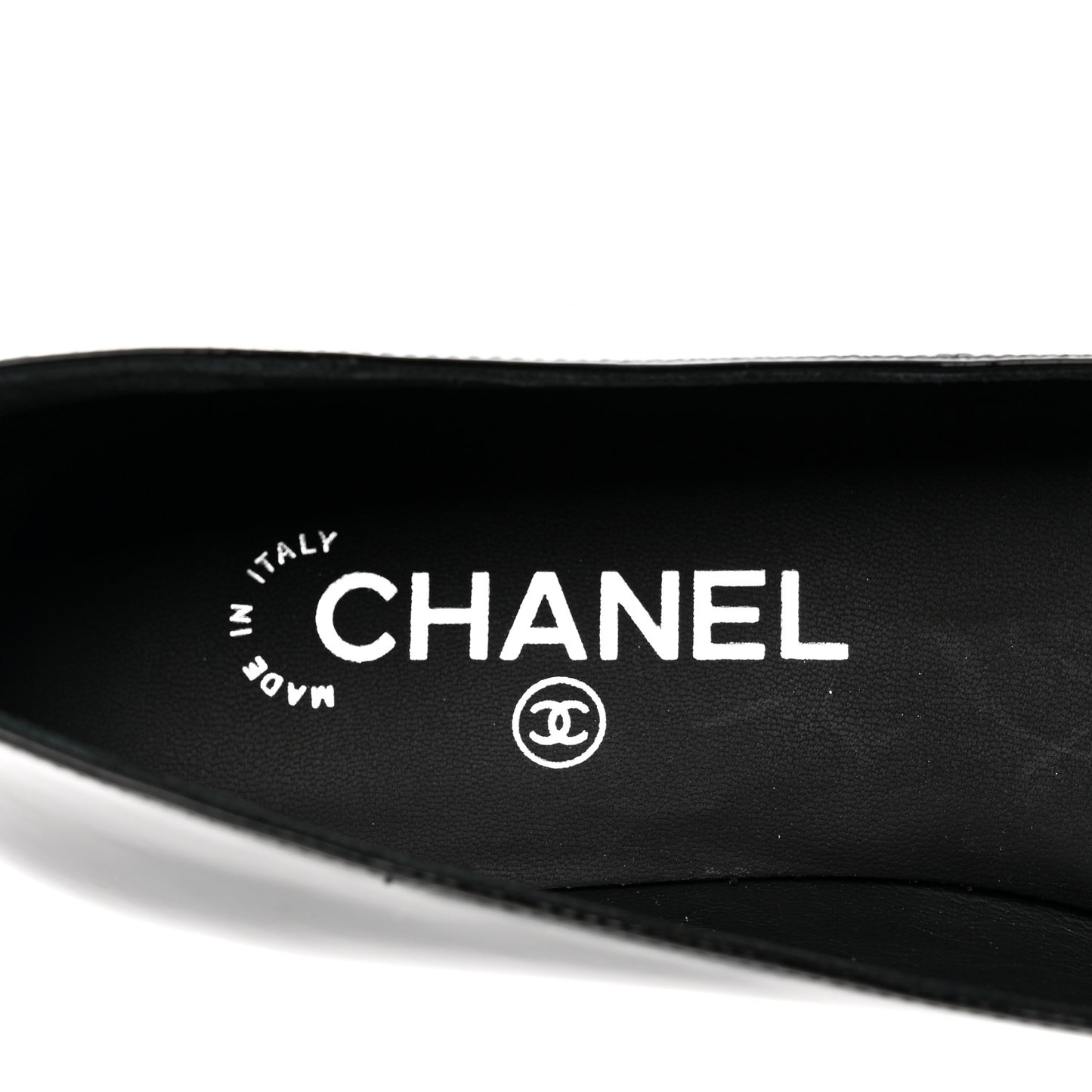 Patent Cap Toe Ballerina Flats 40 Black White