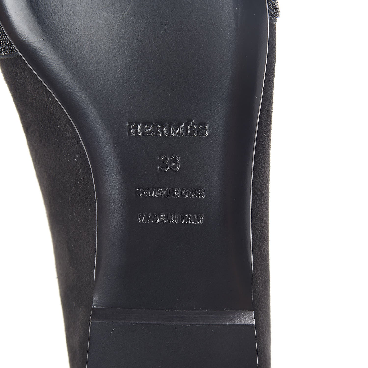 Hermes Suede Goatskin Crystal Roxane Mules 38 Black 6 of 8