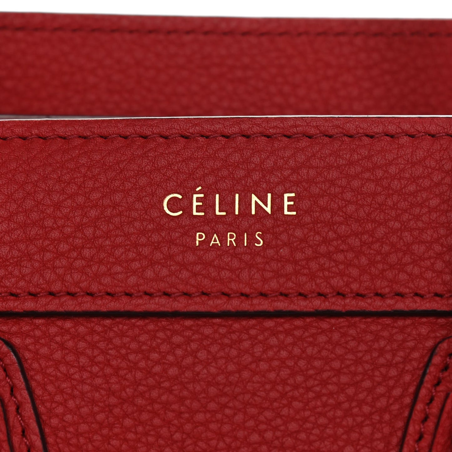 Drummed Calfskin Nano Luggage Red