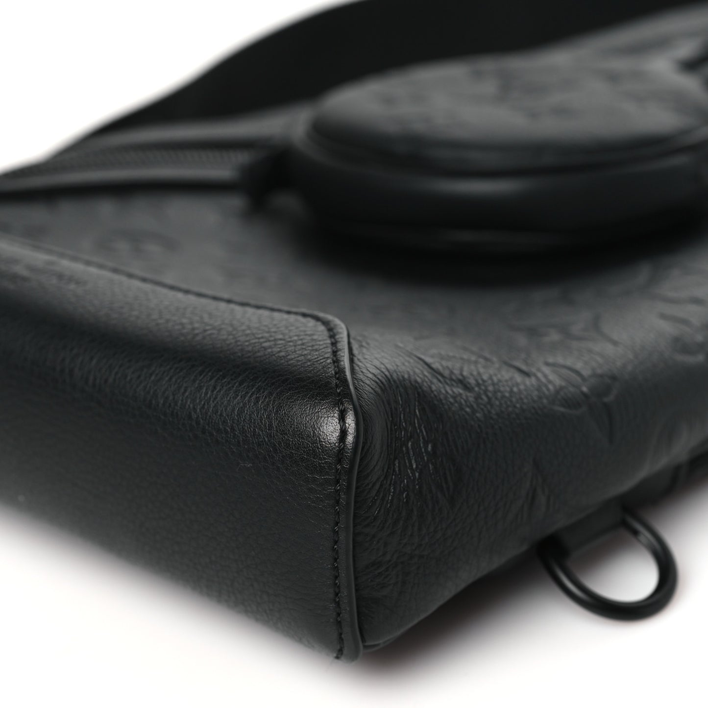 Calfskin Shadow Monogram Duo Slingbag Black