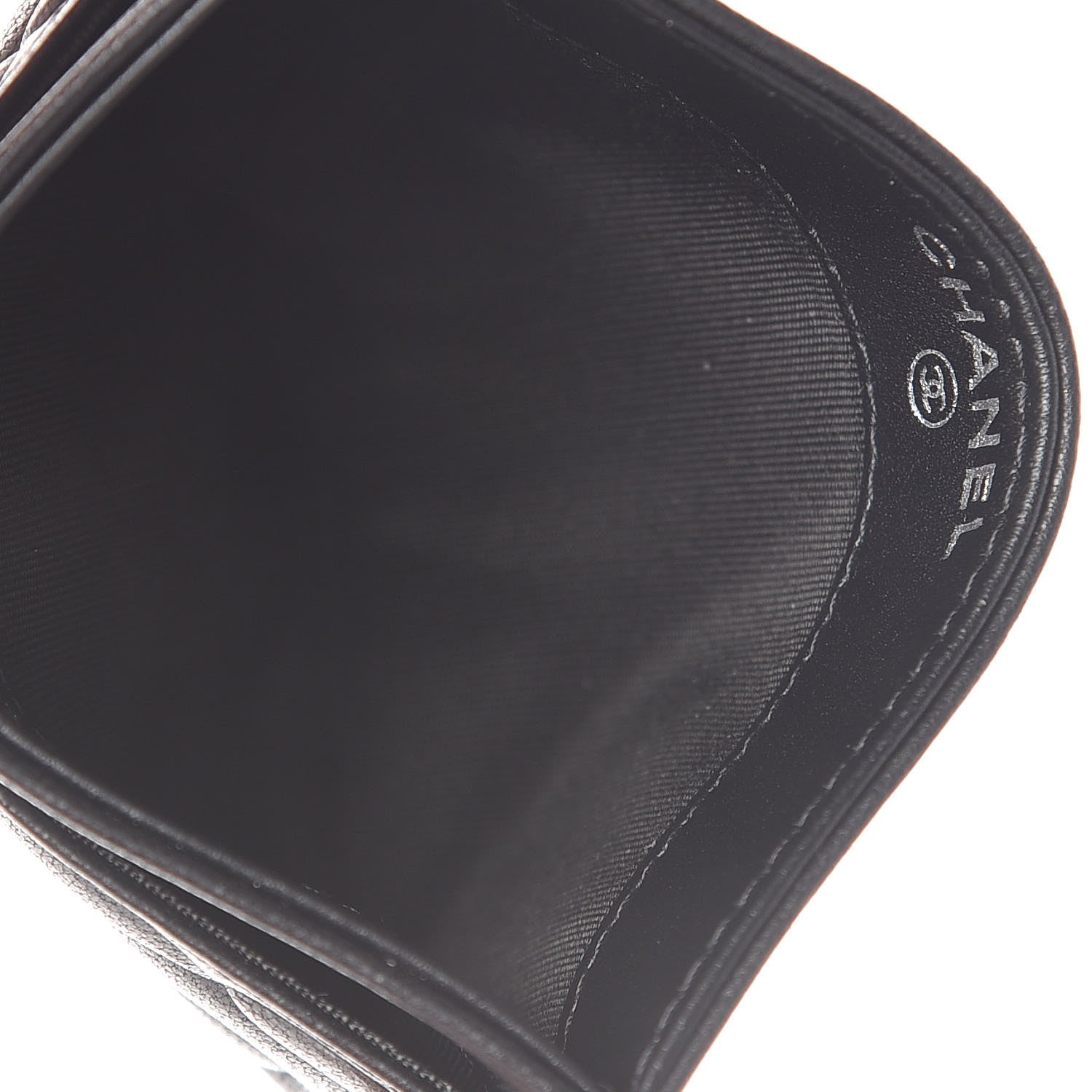 Chanel Goatskin Camellia Embossed Card Holder Black 5 of 9