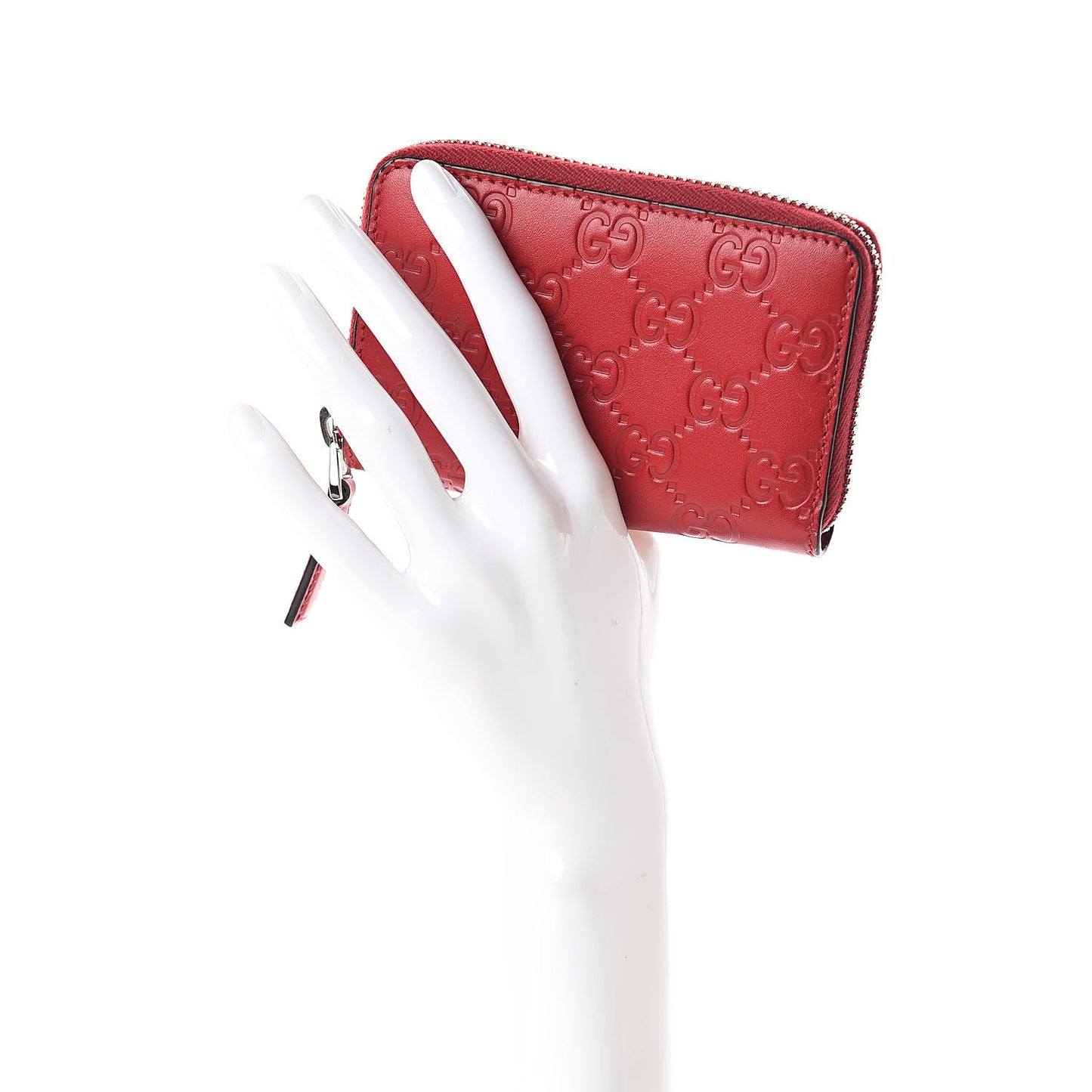 Guccissima Zip Around Card Case Red