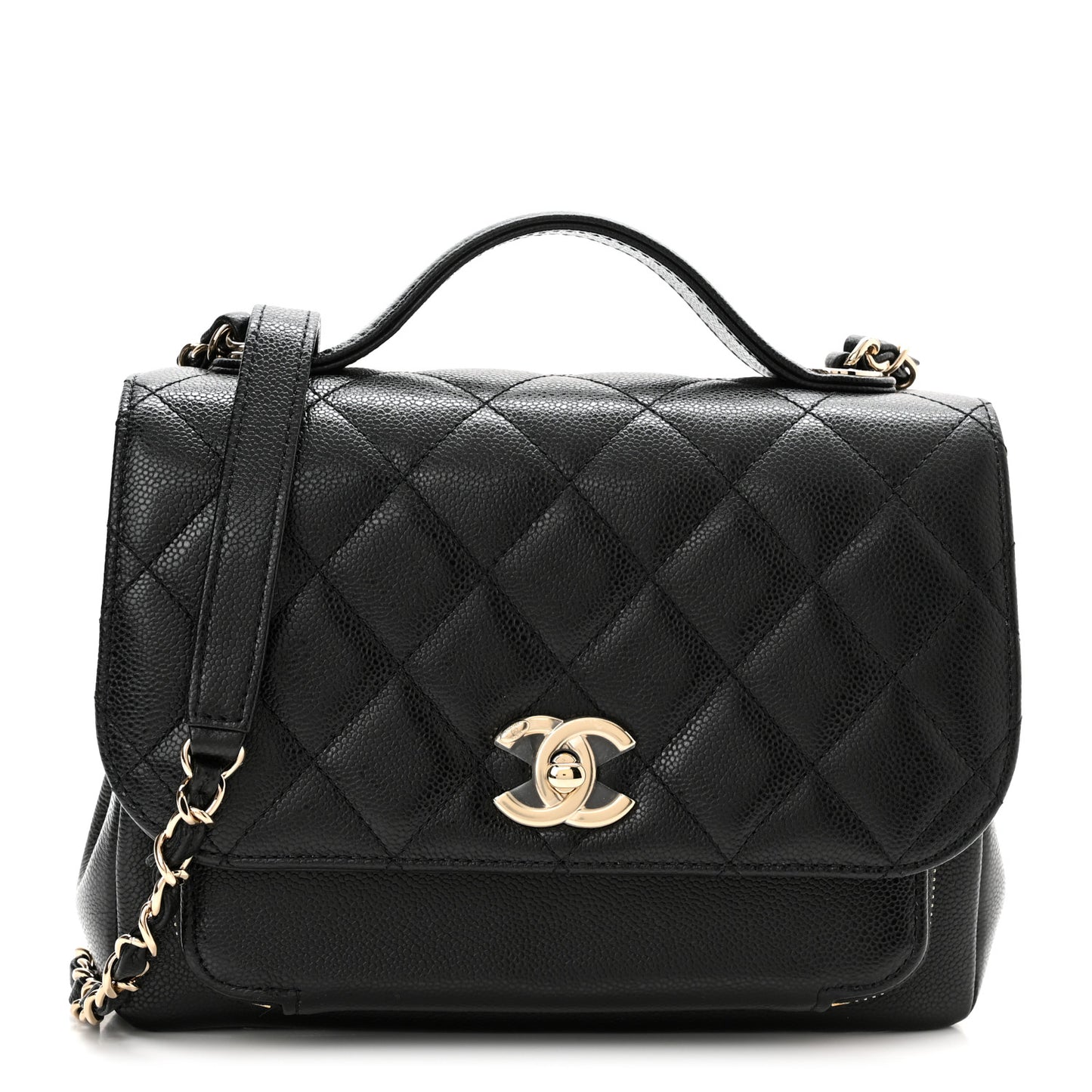 Caviar Quilted Medium Business Affinity Flap Black