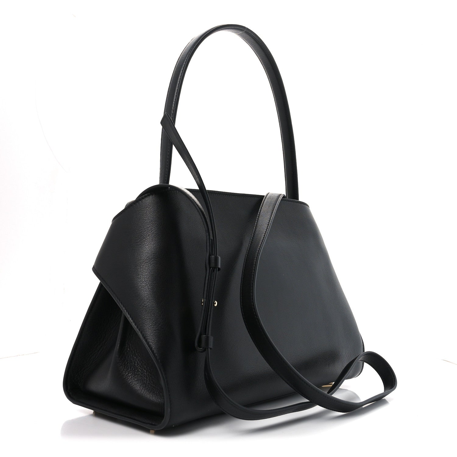 Salvatore Ferragamo Calfskin Medium Hug Soft Bicolor Shoulder Bag Black Borgogna 3 of 9