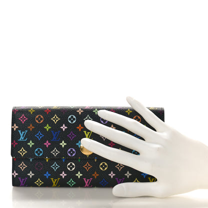 Louis Vuitton Monogram Multicolor Sarah Wallet Black Violet 2 of 9