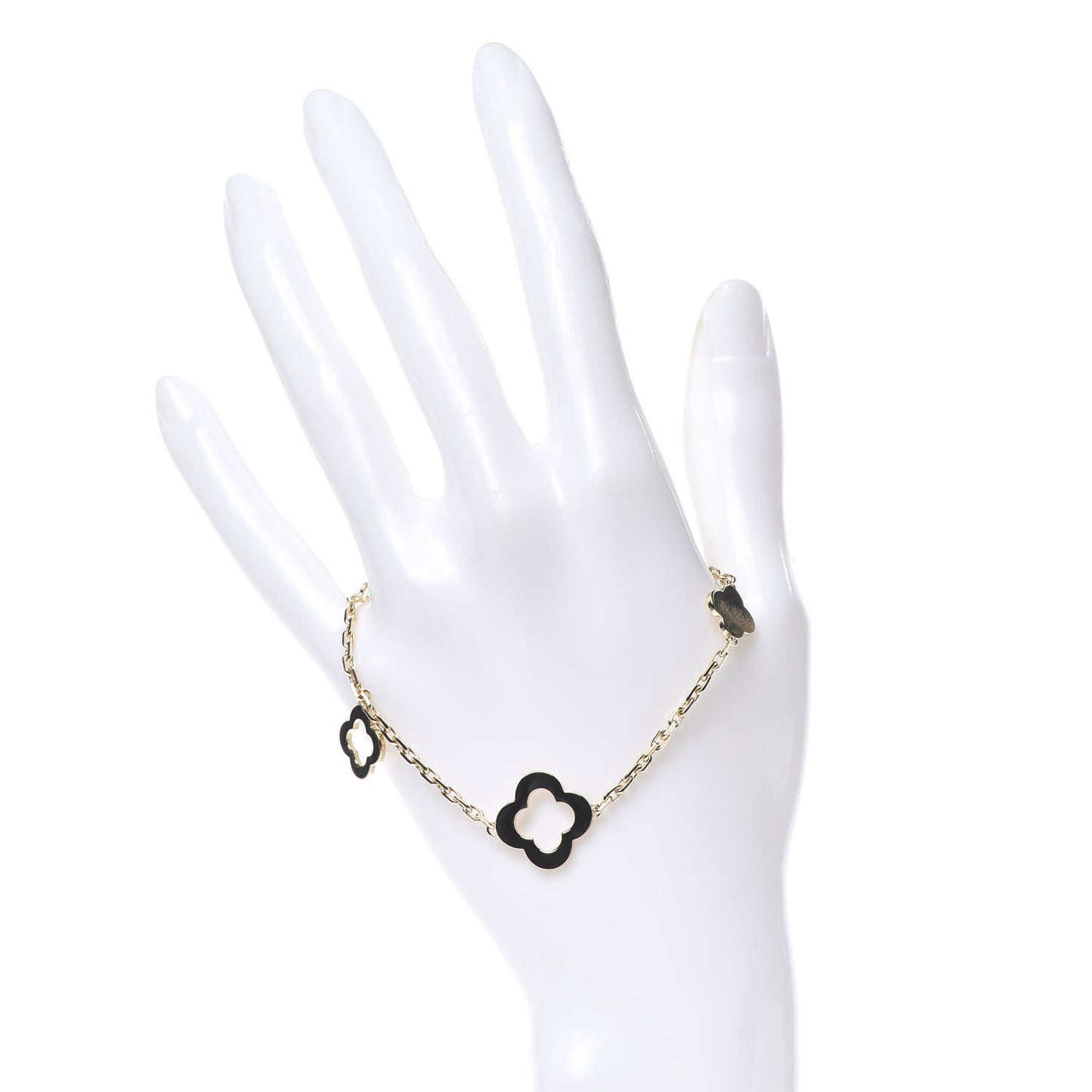 18K Yellow Gold 3 Motifs Byzantine Alhambra Bracelet