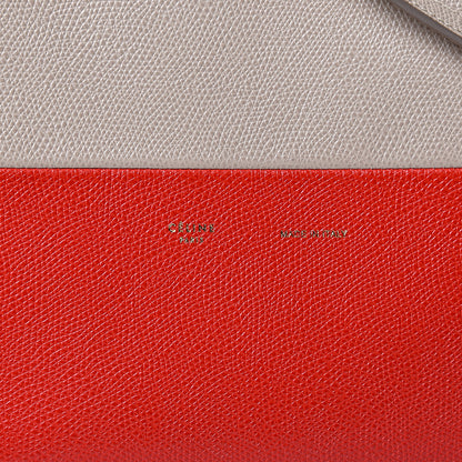 Celine Grained Calfskin Small Vertical Bi-Cabas Beige Red 7 of 9