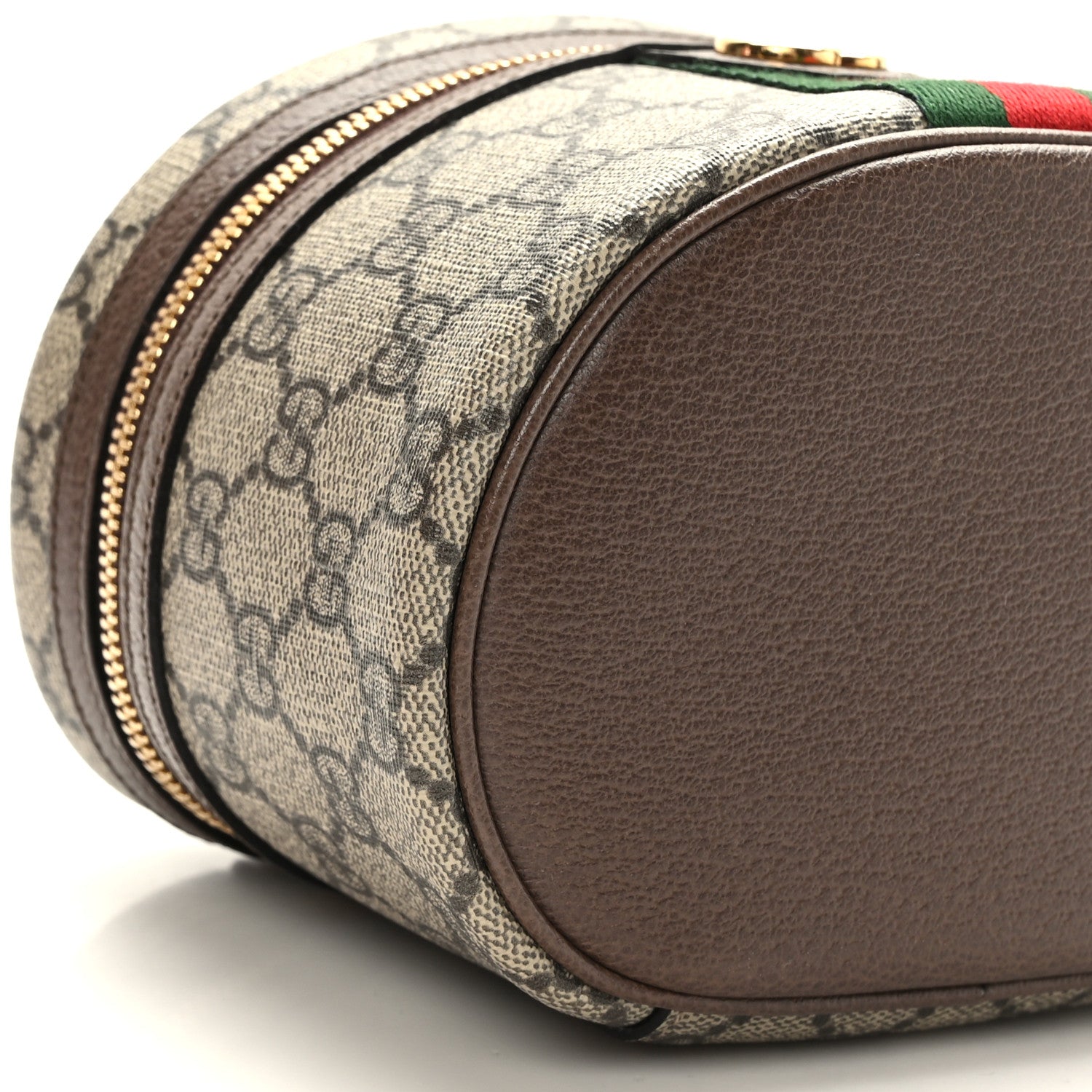 Gucci GG Supreme Monogram Textured Calfskin Web Ophidia Vanity Cosmetic Case Beige Ebony New Acero 9 of 10