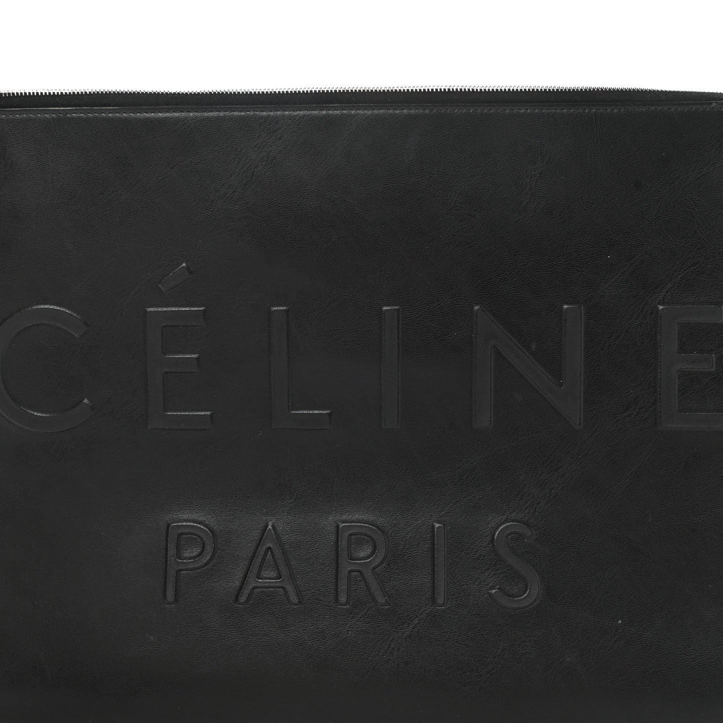 Calfskin Large Made In Clutch Pouch Black