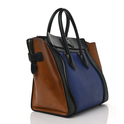 Celine Grained Calfskin Nubuck Mini Tri-Color Luggage Royal Blue 2 of 10