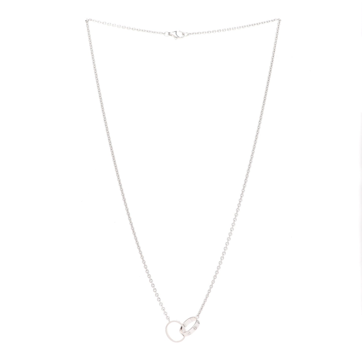 18K White Gold Interlocking LOVE Necklace