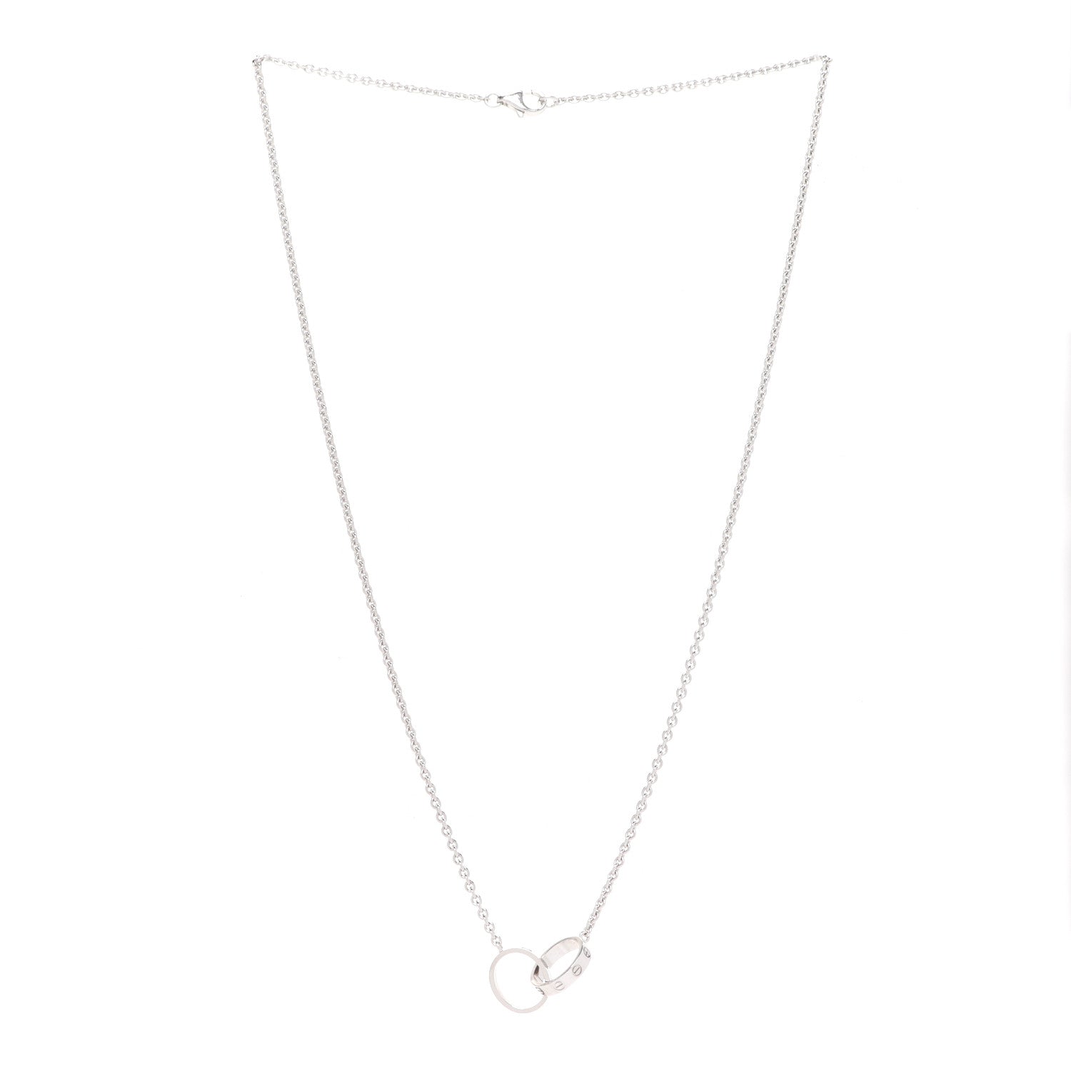 Cartier 18K White Gold Interlocking LOVE Necklace 3 of 6