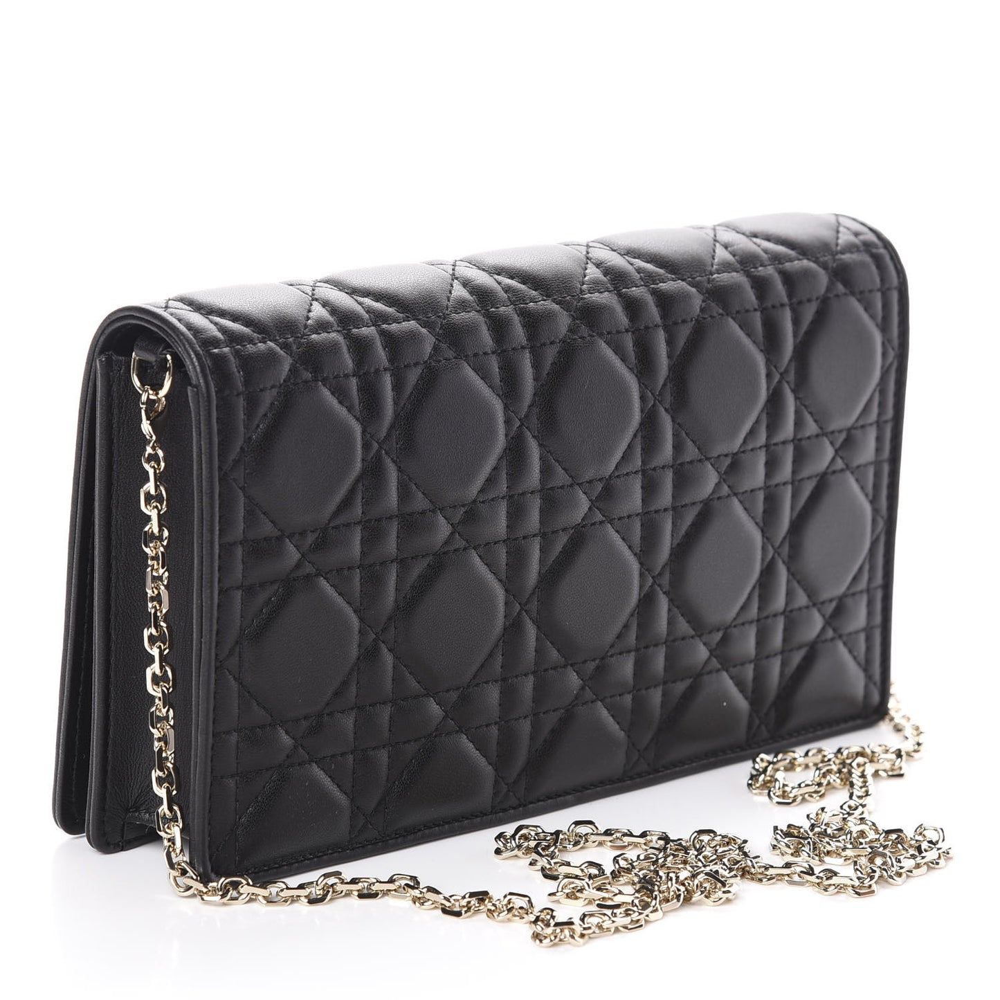 Lambskin Cannage Lady Dior Pouch Black