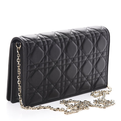 Christian Dior Lambskin Cannage Lady Dior Pouch Black 4 of 9