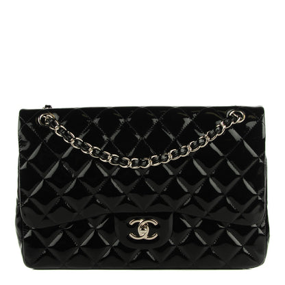Chanel Patent Quilted Jumbo Double Flap Black 1 of 8