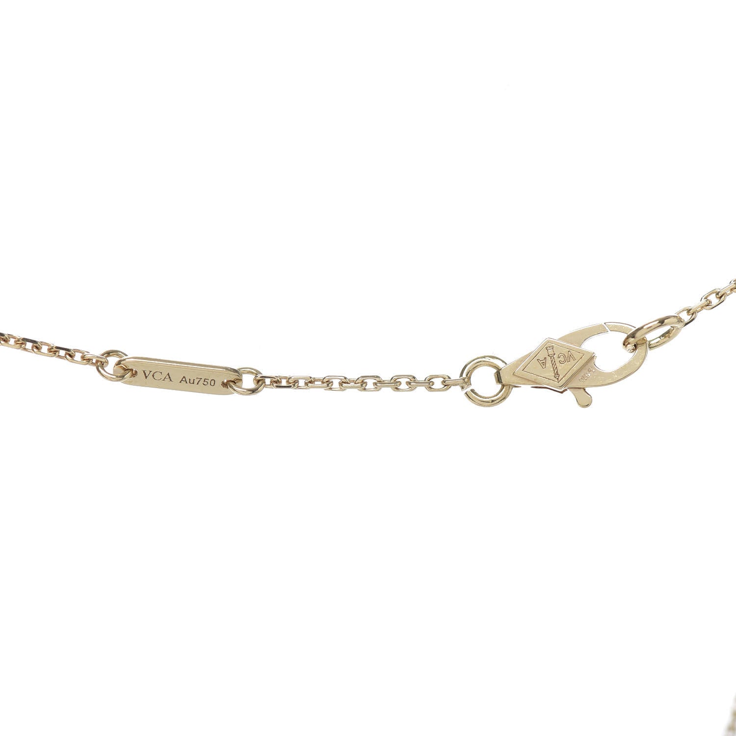 Van Cleef & Arpels 18K Yellow Gold Mother of Pearl Sweet Alhambra Pendant Necklace 5 of 5