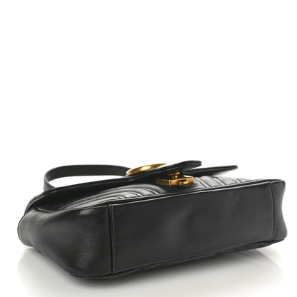Gucci Calfskin Matelasse Mini GG Marmont Shoulder Bag Black 4 of 10