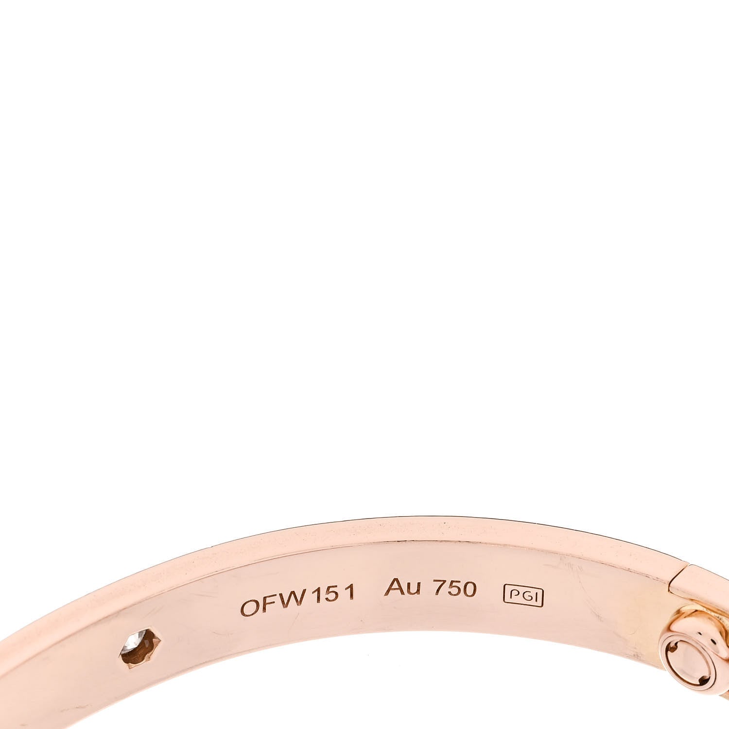 Cartier 18K Pink Gold 4 Diamond LOVE Bracelet 18 6 of 7