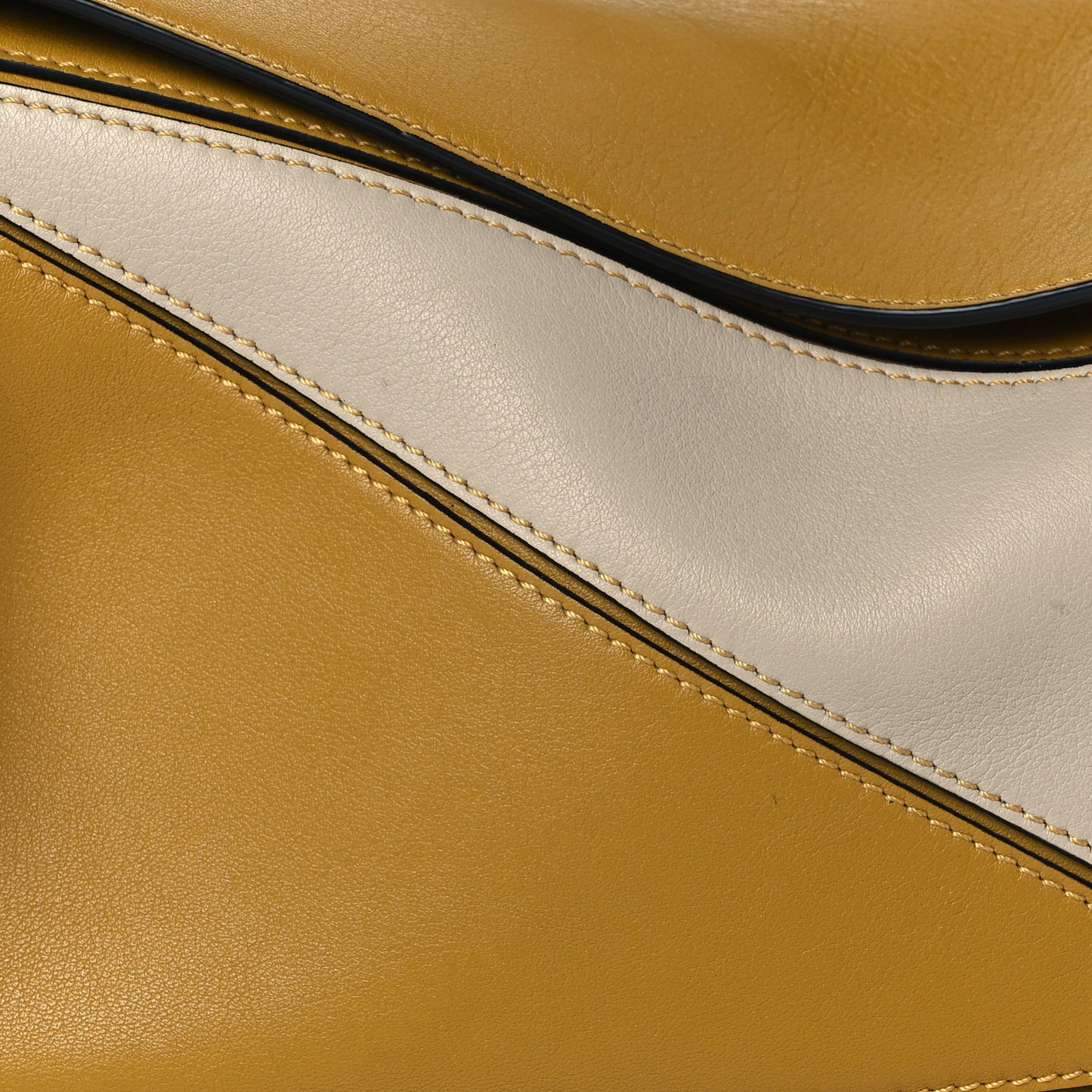 Grained Calfskin Small Puzzle Bag Ocre Yellow
