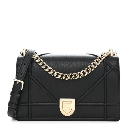 Christian Dior Grained Calfskin Medium Diorama Flap Bag Black 1 of 11