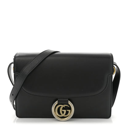 Gucci Textured Calfskin Small Torchon GG Ring Shoulder Bag Black 1 of 12