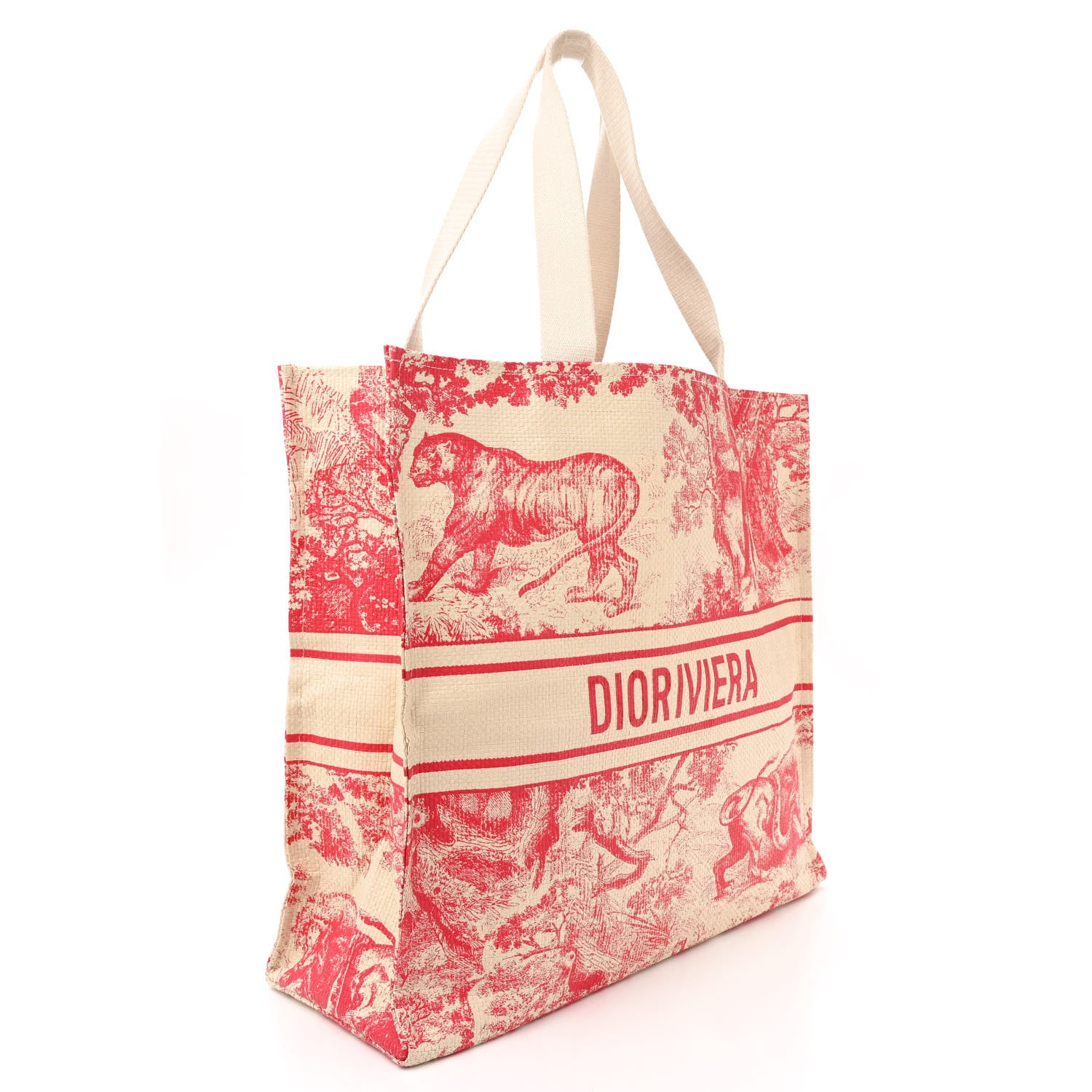 Christian Dior CHRISTIAN DIOR Straw Dioriviera Tote Pink 3 of 11