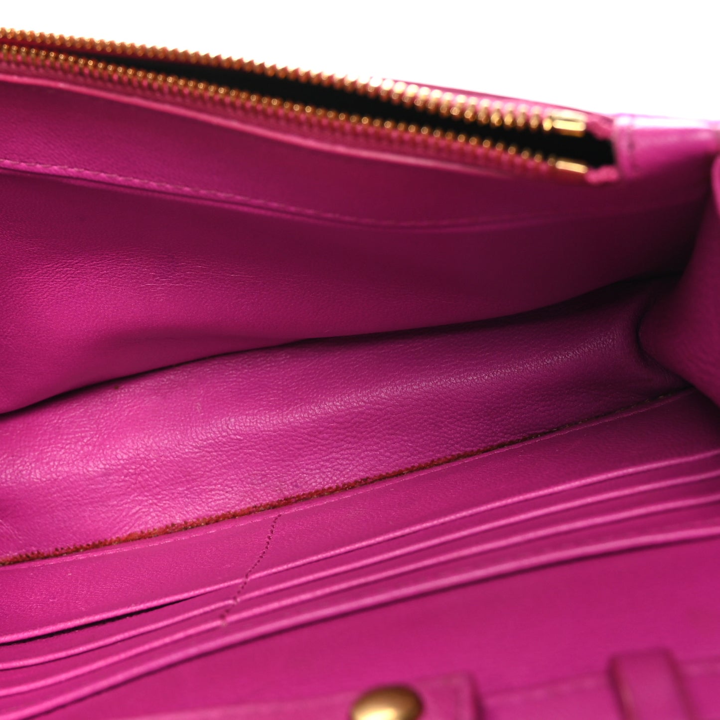 Satin Jacquard Logo Matelasse BB Wallet On Chain Fuchsia