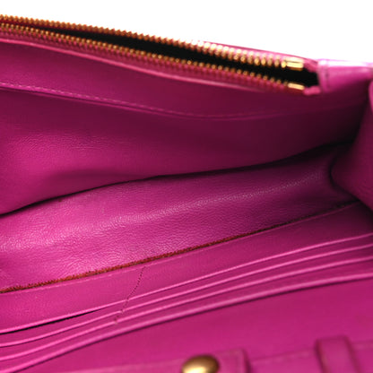 Balenciaga Satin Jacquard Logo Matelasse BB Wallet On Chain Fuchsia 5 of 13